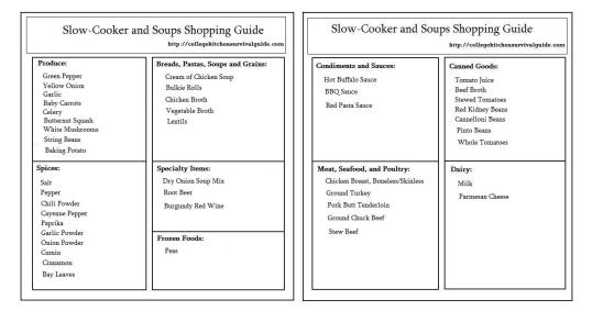 Slow-Cooker and Soup Guide Template